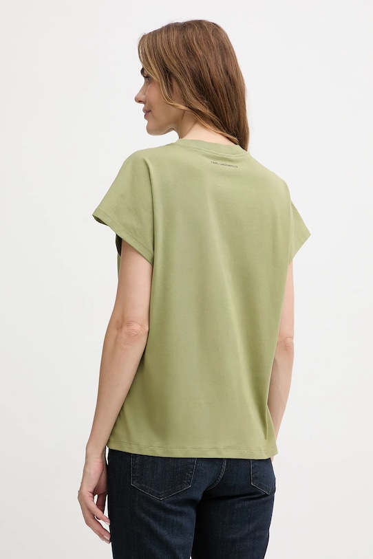 Odzież Karl Lagerfeld t-shirt bawełniany B1W17032 zielony