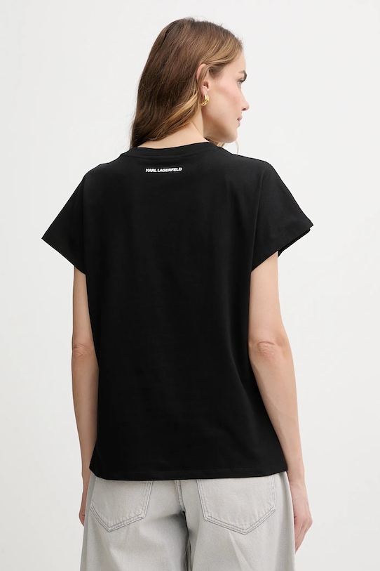 Odzież Karl Lagerfeld t-shirt bawełniany B1W17032 czarny