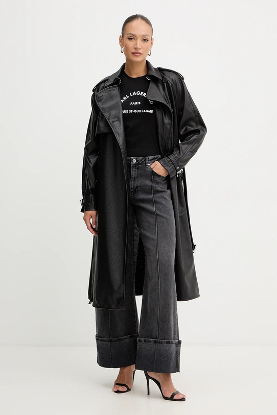 Karl Lagerfeld t-shirt bawełniany B1W17033 czarny SS26