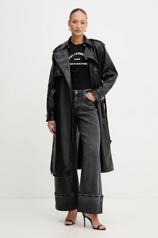 Karl Lagerfeld t-shirt bawełniany B1W17033 czarny SS26