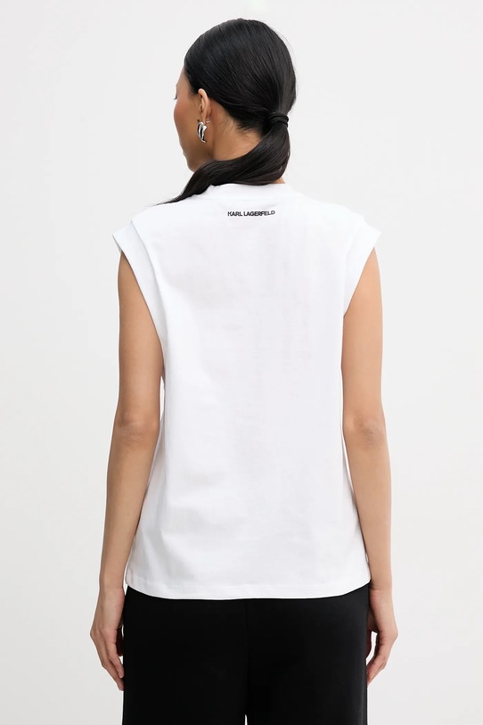 Karl Lagerfeld top bawełniany IKON B1W17036 biały SS26