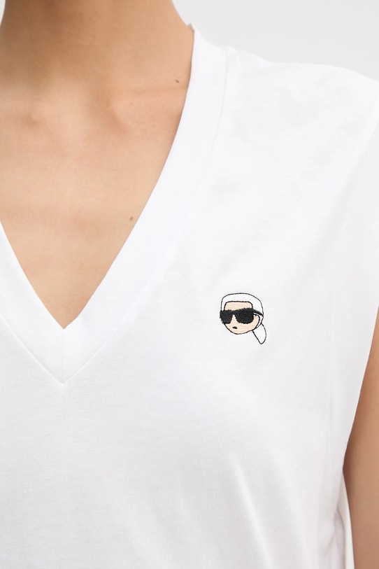 Karl Lagerfeld top bawełniany IKON biały B1W17036