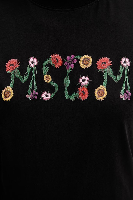 MSGM t-shirt bawełniany 4041MDM124N.267002 czarny