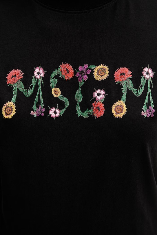 MSGM t-shirt bawełniany 4041MDM124N.267002 czarny