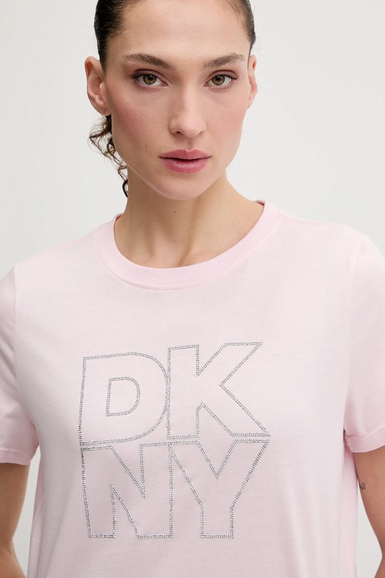 Dkny t-shirt bawełniany różowy DP6T1533