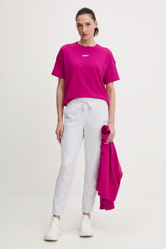 Dkny t-shirt bawełniany DP6T1662 różowy SS26