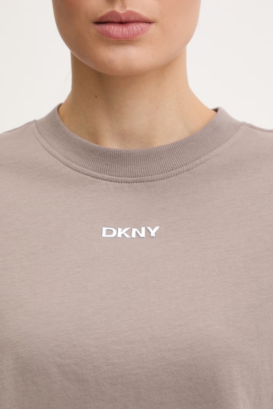 Bavlnené tričko Dkny DP6T1662 béžová