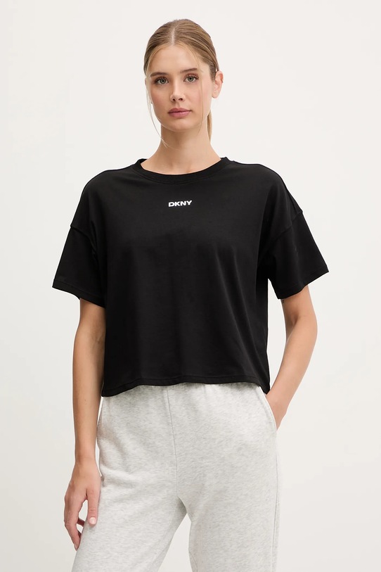 Dkny t-shirt bawełniany bawełna czarny DP6T1662