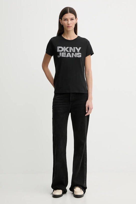 Dkny t-shirt DJ6T1692 czarny SS26