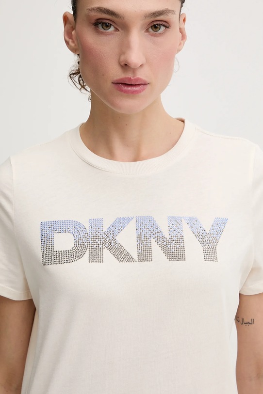 Dkny tricou din bumbac bej DP6T1557