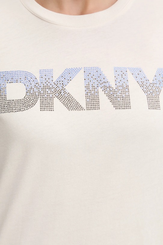 Dkny t-shirt bawełniany DP6T1557 beżowy