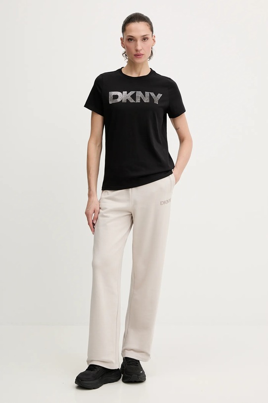 Dkny t-shirt bawełniany DP6T1557 czarny SS26