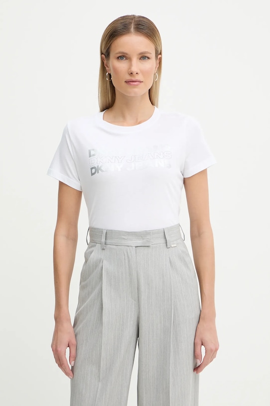 Dkny t-shirt regular biały DJ6T1696