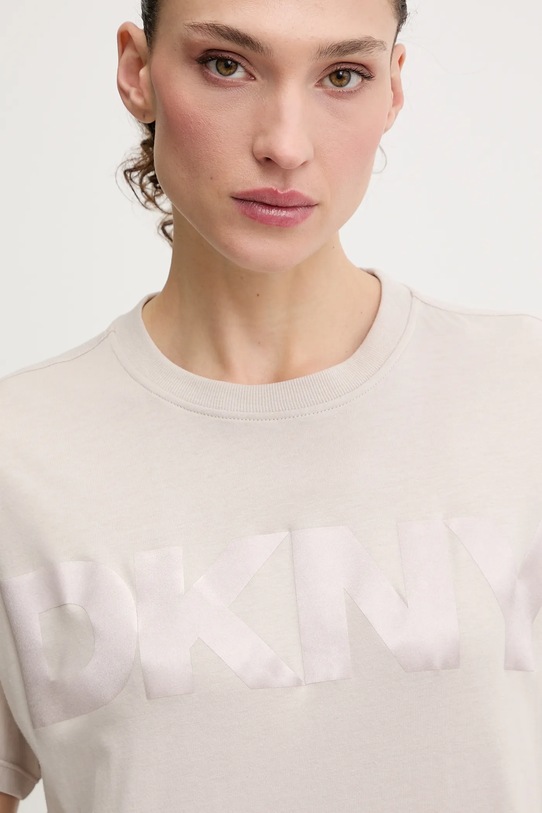 Dkny t-shirt bawełniany beżowy DP6T1534