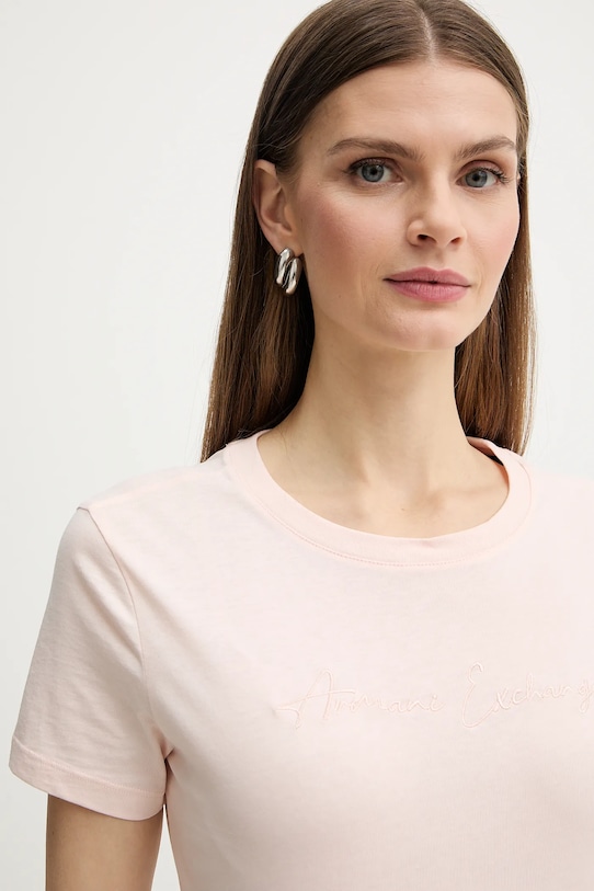 Armani Exchange t-shirt bawełniany różowy XW000839.AF10356.