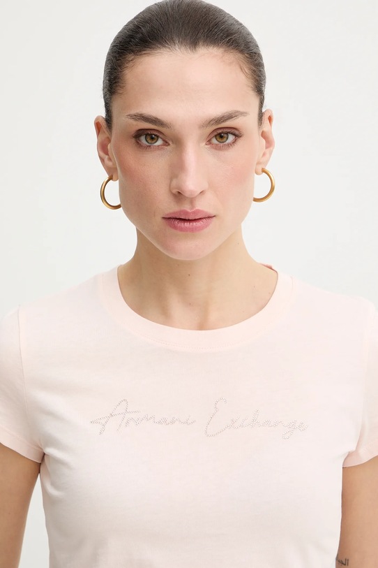 Armani Exchange t-shirt bawełniany różowy XW001457.AF10356