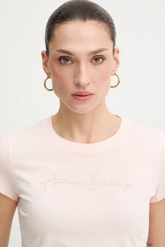Armani Exchange t-shirt bawełniany różowy XW001457.AF10356