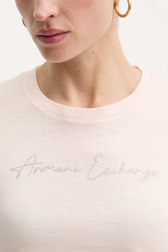 Armani Exchange t-shirt bawełniany XW001457.AF10356 różowy