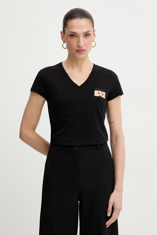 Armani Exchange t-shirt z elastanem czarny XW001803.AF16294