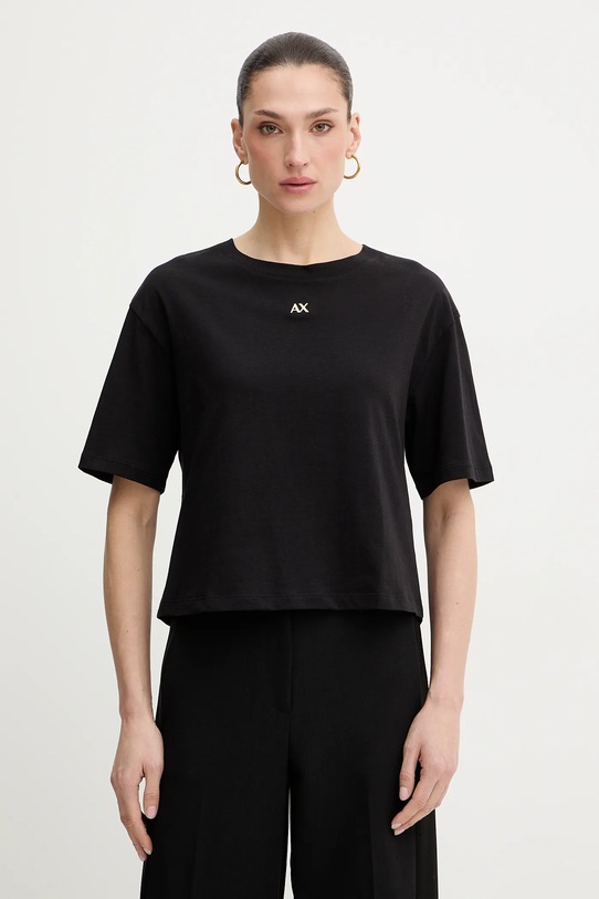 Armani Exchange t-shirt bawełniany bawełna czarny XW001836.AF10356