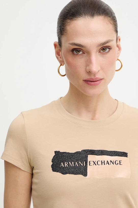 Armani Exchange t-shirt beżowy XW002841.AF16294