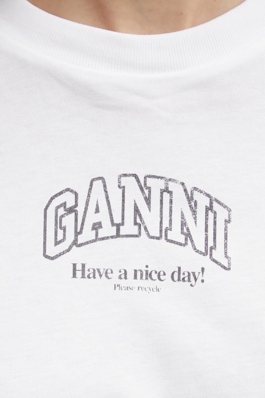 GANNI t-shirt bawełniany A1050057 biały A1050057