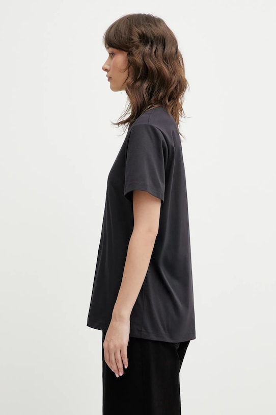 GANNI t-shirt bawełniany A1050057 czarny SS26