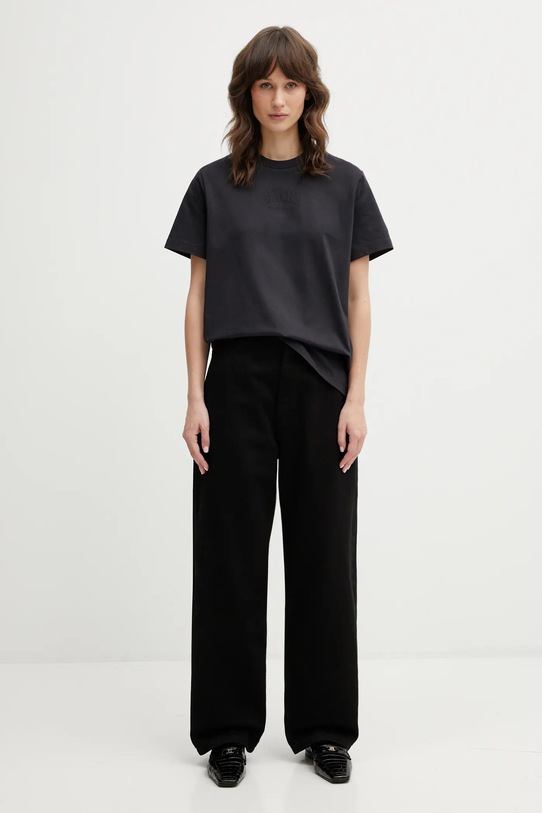 GANNI t-shirt bawełniany A1050057 czarny