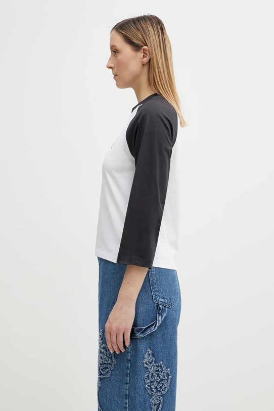 GANNI longsleeve bawełniany A1050058 biały SS26