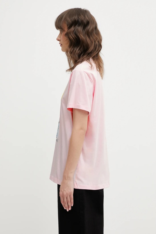 GANNI t-shirt bawełniany A1050074 A1050074 różowy SS26