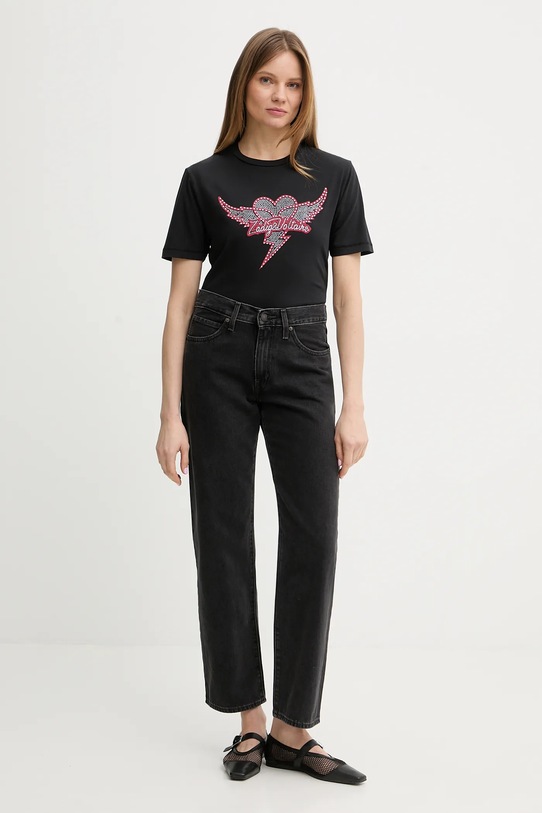 ZADIG&VOLTAIRE t-shirt bawełniany JWTS02856 czarny SS26