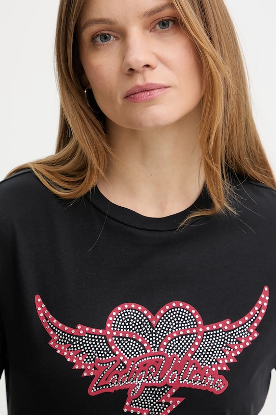 ZADIG&VOLTAIRE t-shirt bawełniany czarny JWTS02856