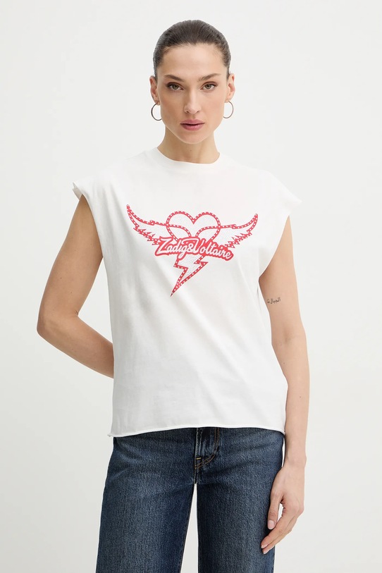 ZADIG&VOLTAIRE top bawełniany nadruk biały JWTT01280