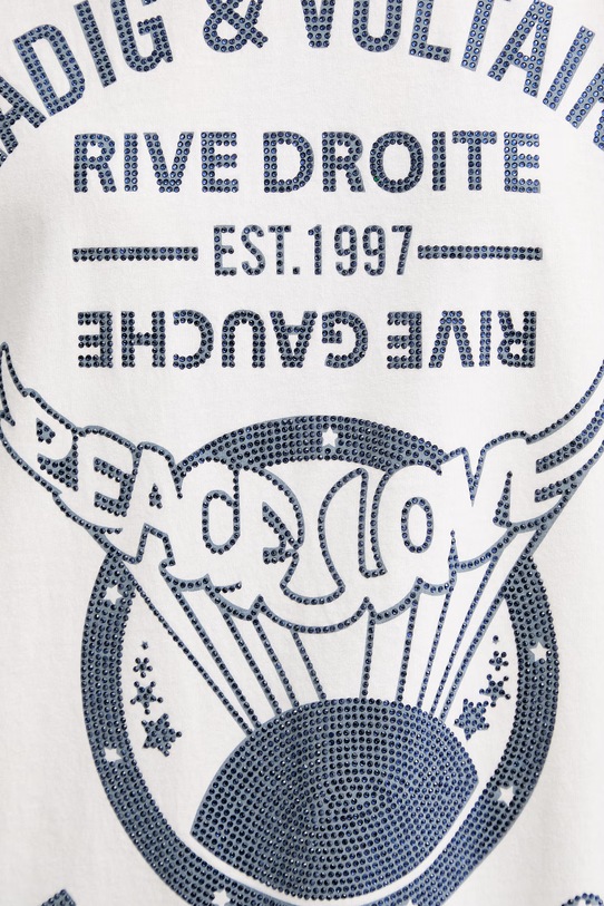 ZADIG&VOLTAIRE t-shirt bawełniany JWTS02903 beżowy