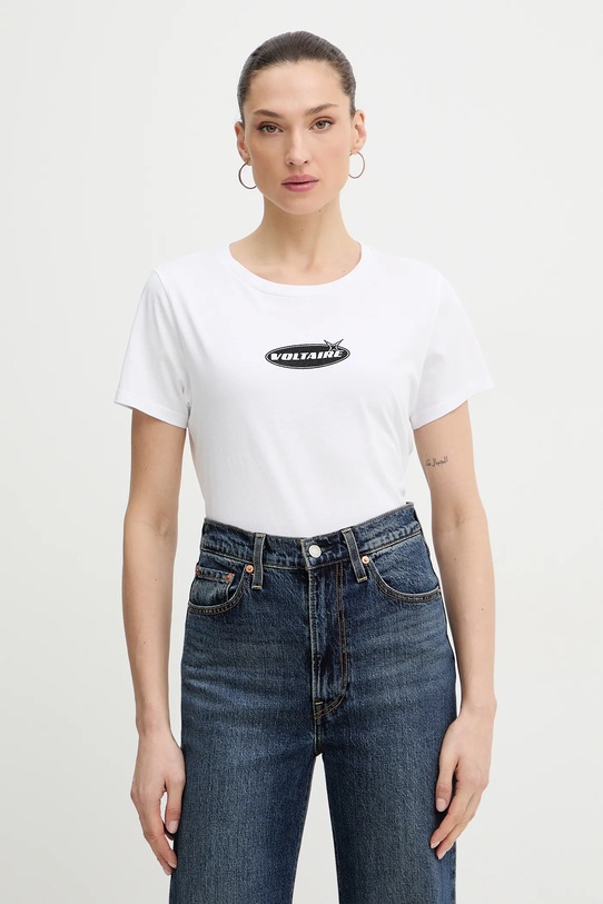 ZADIG&VOLTAIRE t-shirt bawełniany nadruk biały JWTS02840