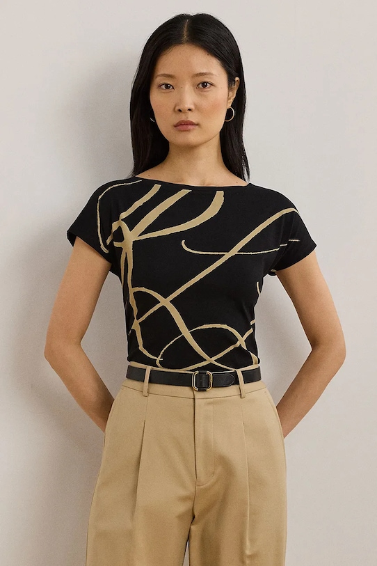 Lauren Ralph Lauren t-shirt regular czarny 200748765