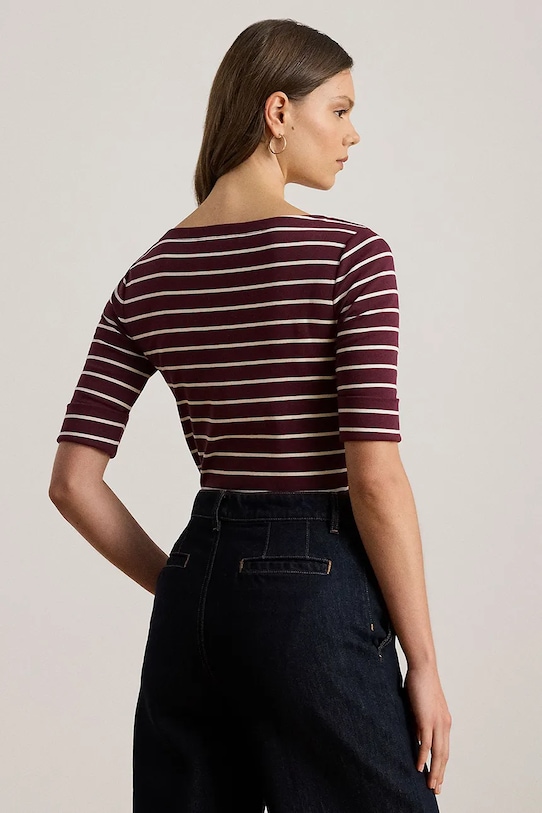 Majica z dolgimi rokavi Lauren Ralph Lauren 200P03723 bordo SS26