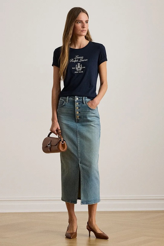 Odzież Lauren Ralph Lauren t-shirt 200P03725 granatowy