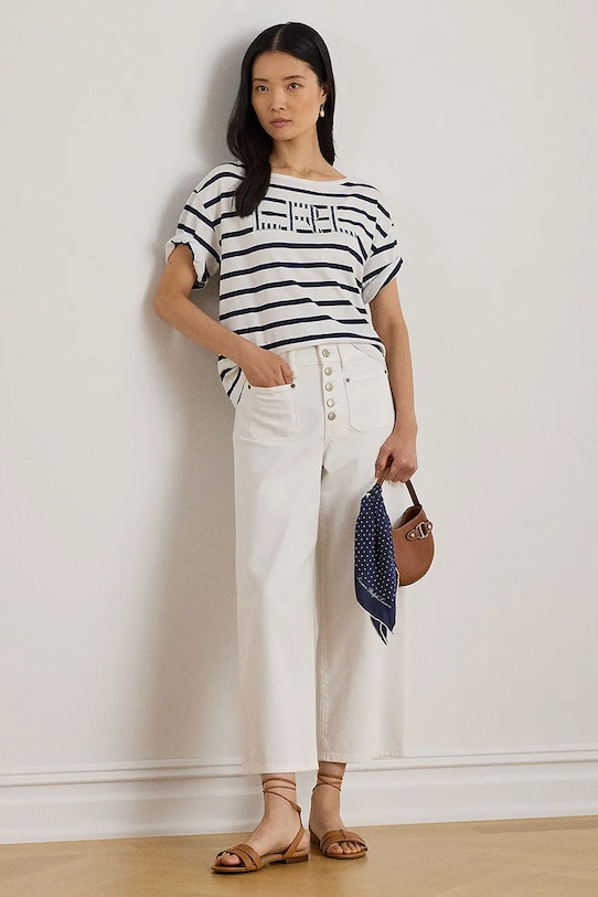 Odzież Lauren Ralph Lauren t-shirt bawełniany 200P03752 granatowy