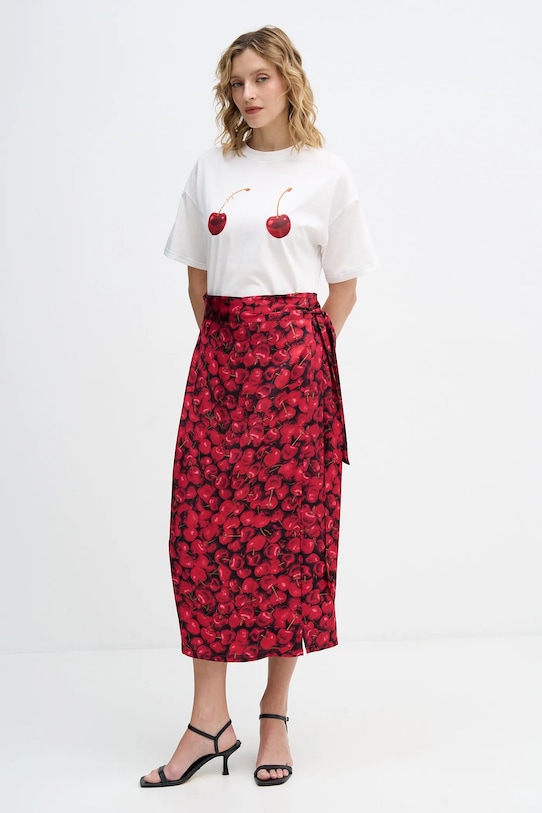 Never Fully Dressed t-shirt bawełniany Cherry Boob NFDTO2024 beżowy SS26