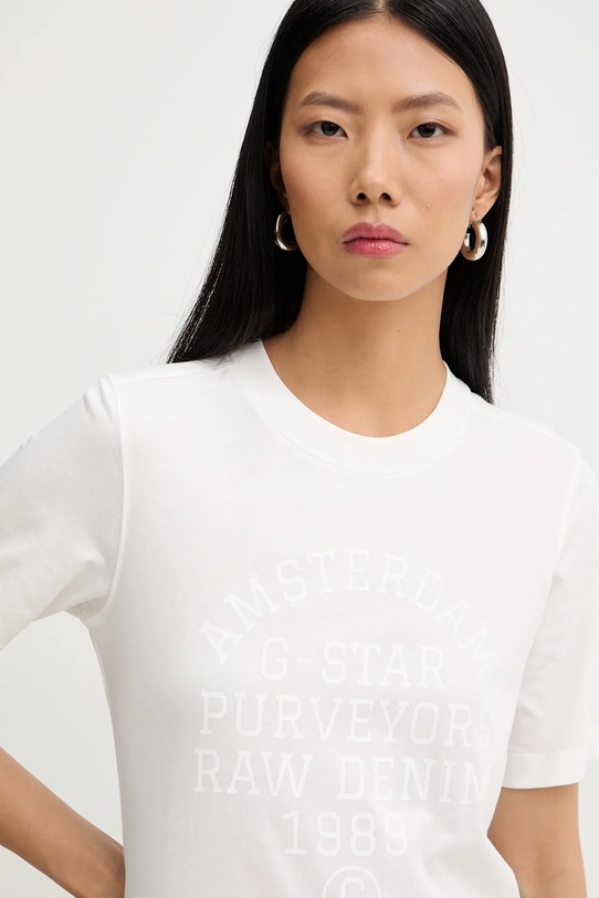 G-Star t-shirt bawełniany beżowy D27104.336