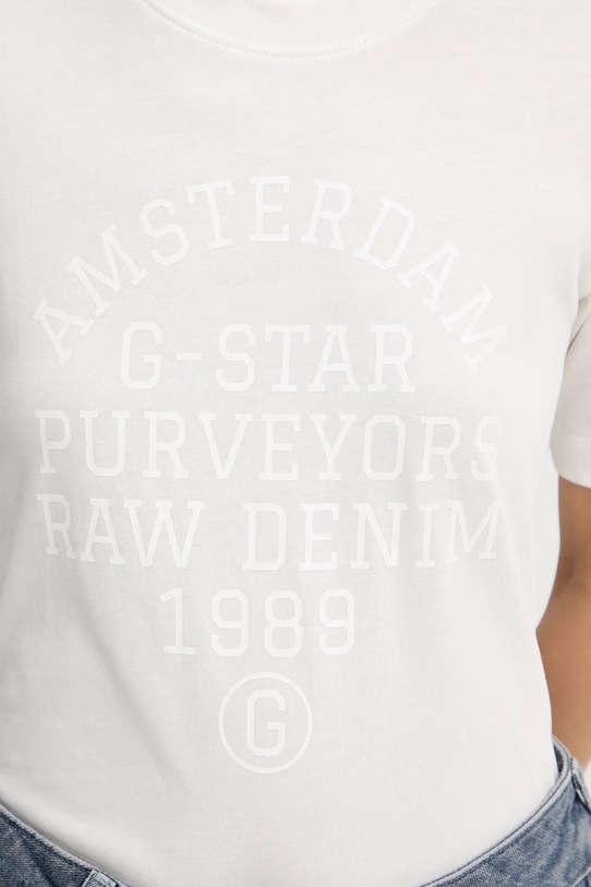 G-Star t-shirt bawełniany D27104.336 beżowy