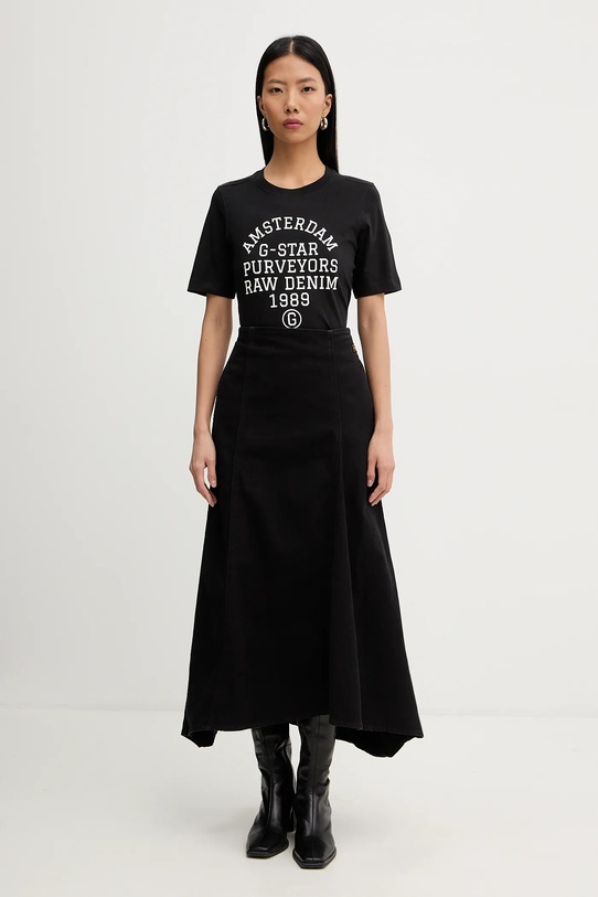 G-Star t-shirt bawełniany D27104.336 czarny SS26