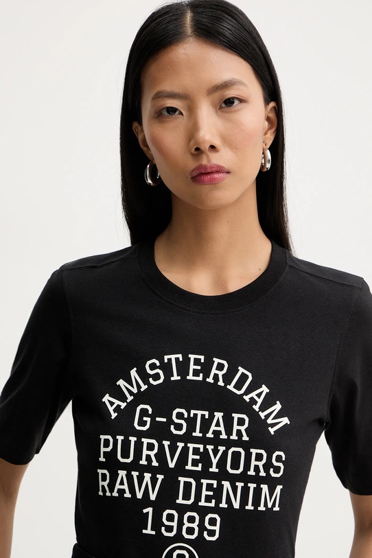 G-Star t-shirt bawełniany czarny D27104.336