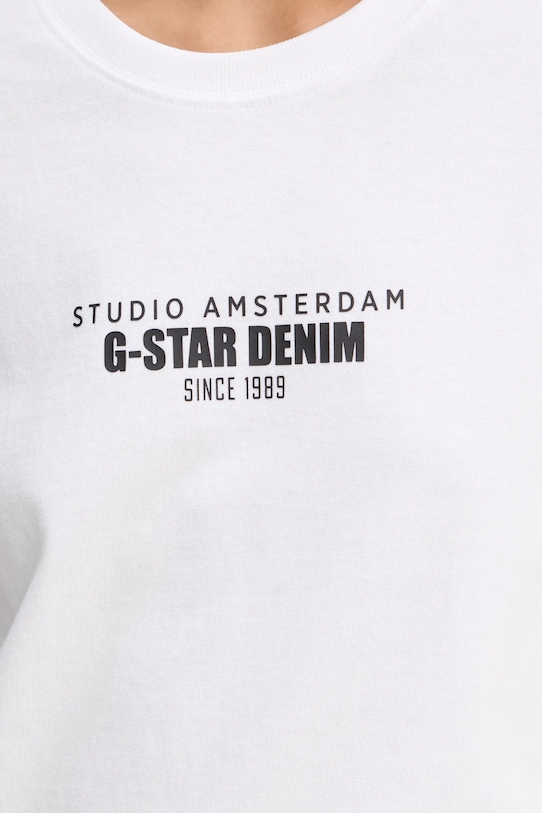 G-Star t-shirt bawełniany D27976.C336 biały