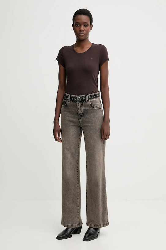 G-Star t-shirt bawełniany D24533.4107.G692 brązowy SS26