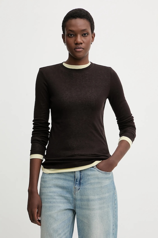 Miss Sixty longsleeve z dodatkiem wełny 2-pack regular brązowy 6S3SJ3360A