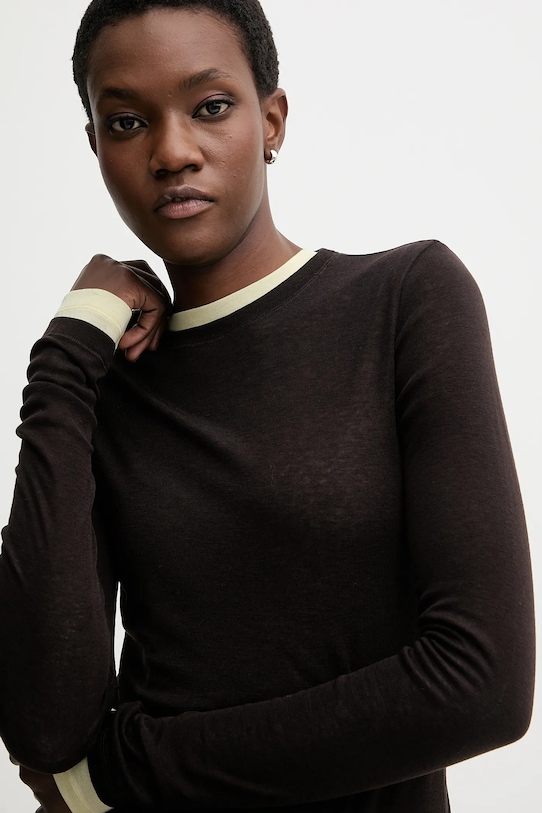 Miss Sixty longsleeve z dodatkiem wełny 2-pack brązowy 6S3SJ3360A