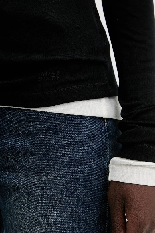 Miss Sixty longsleeve z dodatkiem wełny 2-pack 6S3SJ3360A czarny