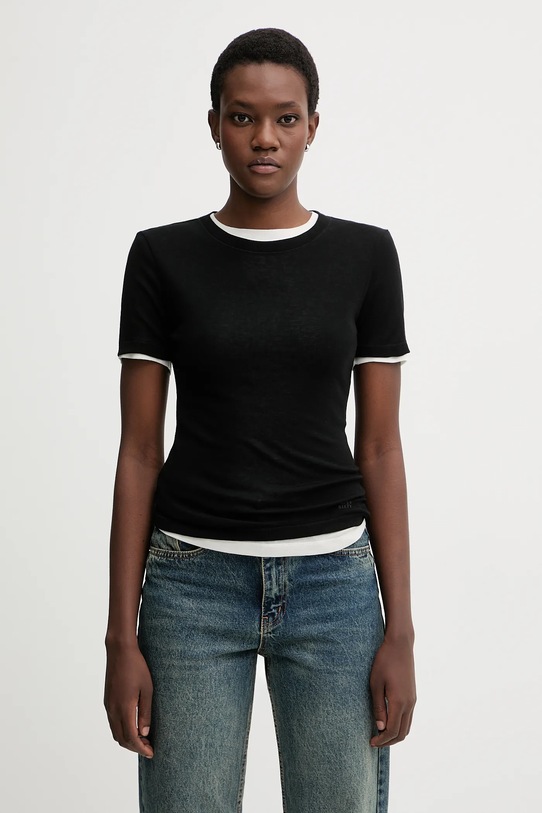 Miss Sixty t-shirt z dodatkiem wełny 2-pack okrągły czarny 6S3SJ35400